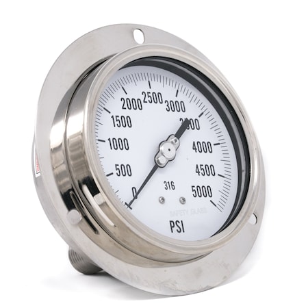 Pic Gauges 4 in Dial, 1/2 in NPT Male Lower Back Location, Stainless Steel Case Material PRO-314D-402R